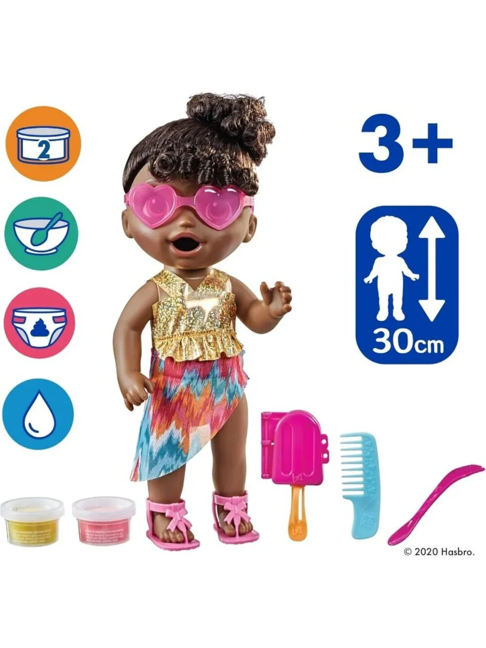 Baby Alive Sunshine Snacks Doll • 12” Feeding & Waterplay Fun • Summer Outfit